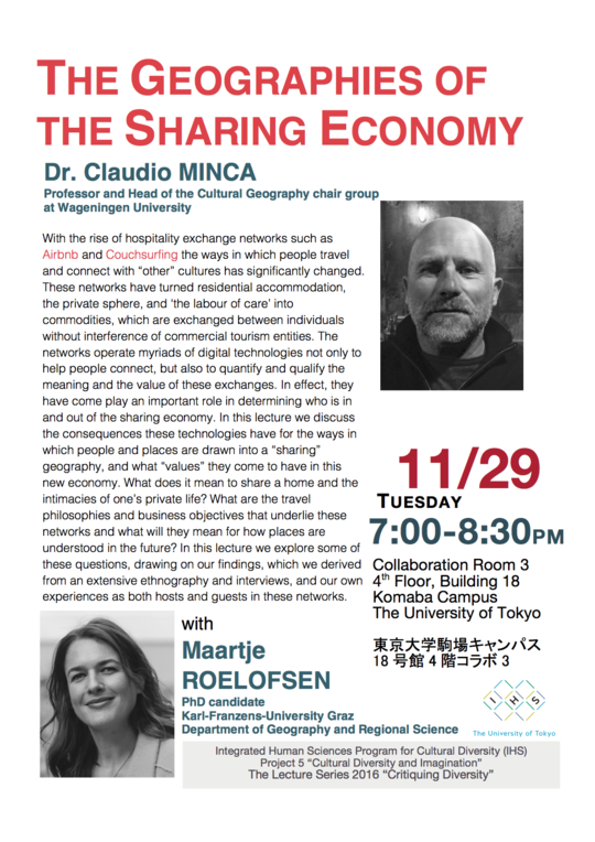 “The Geographies of the Sharing Economy” by Professor Claudio MINCA 
